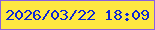 文字の大きさ：4、枠の色：8960e0、背景の色：fee841、文字の色：0c26d5 無料ブログパーツのブログ時計