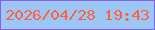 文字の大きさ：1、枠の色：8960ec、背景の色：9cc7f5、文字の色：ff6042 無料ブログパーツのブログ時計