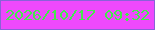 文字の大きさ：5、枠の色：8961d8、背景の色：ee49fc、文字の色：45e84d 無料ブログパーツのブログ時計