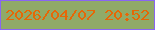 文字の大きさ：3、枠の色：8966f2、背景の色：90aa68、文字の色：e66706 無料ブログパーツのブログ時計