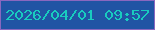 文字の大きさ：4、枠の色：8967bf、背景の色：2054a4、文字の色：19cbbf 無料ブログパーツのブログ時計