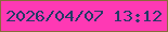文字の大きさ：5、枠の色：896b3a、背景の色：fe39b4、文字の色：243a66 無料ブログパーツのブログ時計