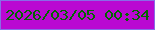文字の大きさ：4、枠の色：896be7、背景の色：ba08d2、文字の色：036501 無料ブログパーツのブログ時計