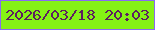文字の大きさ：3、枠の色：896bf1、背景の色：85f214、文字の色：5d1e5f 無料ブログパーツのブログ時計