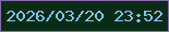 文字の大きさ：2、枠の色：896cad、背景の色：0a2b15、文字の色：7ccaf4 無料ブログパーツのブログ時計