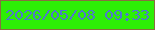 文字の大きさ：1、枠の色：896d40、背景の色：2dee06、文字の色：4e79cb 無料ブログパーツのブログ時計