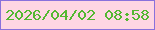 文字の大きさ：2、枠の色：8971dc、背景の色：fed6e3、文字の色：53b831 無料ブログパーツのブログ時計