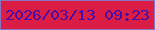 文字の大きさ：4、枠の色：8973c3、背景の色：db1c44、文字の色：460da8 無料ブログパーツのブログ時計