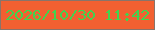 文字の大きさ：5、枠の色：89746a、背景の色：f26031、文字の色：42d34e 無料ブログパーツのブログ時計
