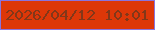 文字の大きさ：4、枠の色：8974de、背景の色：dd3708、文字の色：823719 無料ブログパーツのブログ時計
