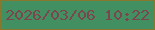 文字の大きさ：4、枠の色：89772d、背景の色：429062、文字の色：7b464d 無料ブログパーツのブログ時計