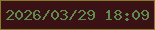 文字の大きさ：1、枠の色：897828、背景の色：3a1115、文字の色：5e8c4e 無料ブログパーツのブログ時計