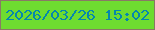 文字の大きさ：1、枠の色：897965、背景の色：6edc30、文字の色：0487ad 無料ブログパーツのブログ時計