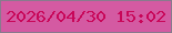 文字の大きさ：4、枠の色：897a8d、背景の色：d45aa2、文字の色：c80759 無料ブログパーツのブログ時計