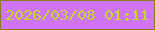 文字の大きさ：4、枠の色：897c1e、背景の色：d074f3、文字の色：c1d927 無料ブログパーツのブログ時計