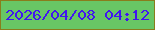 文字の大きさ：3、枠の色：897d1c、背景の色：68c665、文字の色：4116ef 無料ブログパーツのブログ時計