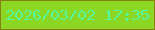 文字の大きさ：5、枠の色：897e10、背景の色：8cd624、文字の色：55f79c 無料ブログパーツのブログ時計
