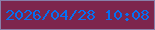 文字の大きさ：3、枠の色：897fa9、背景の色：7d254d、文字の色：0470f3 無料ブログパーツのブログ時計