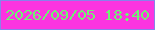 文字の大きさ：3、枠の色：8981ea、背景の色：fc34e0、文字の色：6ef472 無料ブログパーツのブログ時計