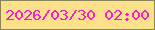 文字の大きさ：1、枠の色：898356、背景の色：fde18a、文字の色：f71dc8 無料ブログパーツのブログ時計