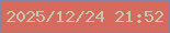 文字の大きさ：4、枠の色：89849d、背景の色：d56b5f、文字の色：c7c6b1 無料ブログパーツのブログ時計
