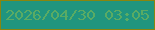 文字の大きさ：4、枠の色：89850e、背景の色：20957e、文字の色：5aab64 無料ブログパーツのブログ時計