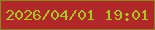 文字の大きさ：5、枠の色：898523、背景の色：b22727、文字の色：a8c820 無料ブログパーツのブログ時計