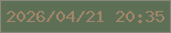 文字の大きさ：2、枠の色：89877a、背景の色：5d7056、文字の色：a38569 無料ブログパーツのブログ時計
