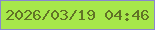 文字の大きさ：2、枠の色：8987cf、背景の色：a7e84b、文字の色：617426 無料ブログパーツのブログ時計