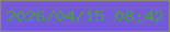 文字の大きさ：3、枠の色：898a70、背景の色：745bd3、文字の色：43a042 無料ブログパーツのブログ時計