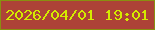 文字の大きさ：3、枠の色：898f10、背景の色：ad4237、文字の色：d4ea00 無料ブログパーツのブログ時計