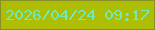 文字の大きさ：3、枠の色：899029、背景の色：adbe03、文字の色：6debbd 無料ブログパーツのブログ時計