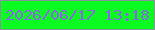 文字の大きさ：5、枠の色：89919f、背景の色：0afc20、文字の色：8e63eb 無料ブログパーツのブログ時計