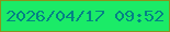 文字の大きさ：4、枠の色：89921d、背景の色：1beb67、文字の色：048285 無料ブログパーツのブログ時計