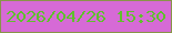 文字の大きさ：4、枠の色：899449、背景の色：d66ad6、文字の色：5fc02d 無料ブログパーツのブログ時計