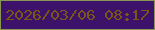 文字の大きさ：1、枠の色：899553、背景の色：3d126a、文字の色：7a5716 無料ブログパーツのブログ時計