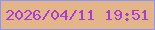 文字の大きさ：4、枠の色：8996fa、背景の色：e4b589、文字の色：a63dd4 無料ブログパーツのブログ時計