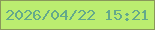 文字の大きさ：2、枠の色：89975a、背景の色：bbed70、文字の色：64a98b 無料ブログパーツのブログ時計