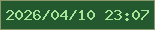 文字の大きさ：5、枠の色：89976b、背景の色：245930、文字の色：a6e697 無料ブログパーツのブログ時計