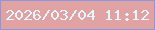 文字の大きさ：1、枠の色：8998e0、背景の色：e1a2a3、文字の色：e3f5fd 無料ブログパーツのブログ時計
