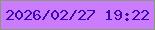 文字の大きさ：3、枠の色：899b75、背景の色：ca7bfe、文字の色：3e09ac 無料ブログパーツのブログ時計