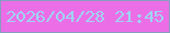 文字の大きさ：4、枠の色：899cc0、背景の色：eb6ee7、文字の色：9fd4f2 無料ブログパーツのブログ時計
