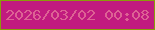 文字の大きさ：5、枠の色：899d0a、背景の色：c11b7f、文字の色：dd6294 無料ブログパーツのブログ時計