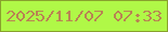 文字の大きさ：2、枠の色：89a12d、背景の色：b0f847、文字の色：b98353 無料ブログパーツのブログ時計
