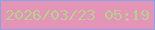 文字の大きさ：4、枠の色：89a1e7、背景の色：e494b7、文字の色：b6d091 無料ブログパーツのブログ時計