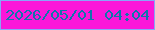 文字の大きさ：5、枠の色：89a4f7、背景の色：fb16d9、文字の色：1175ac 無料ブログパーツのブログ時計