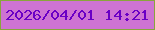 文字の大きさ：2、枠の色：89a53c、背景の色：ce73d3、文字の色：6a00c5 無料ブログパーツのブログ時計