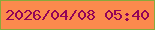 文字の大きさ：2、枠の色：89a93b、背景の色：fc8a4d、文字の色：930358 無料ブログパーツのブログ時計
