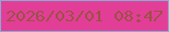 文字の大きさ：5、枠の色：89a9d3、背景の色：e23e98、文字の色：9b5145 無料ブログパーツのブログ時計