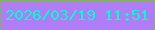 文字の大きさ：1、枠の色：89ac70、背景の色：b07ef4、文字の色：00fed3 無料ブログパーツのブログ時計